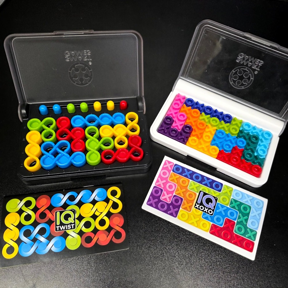 SmartGames IQ Twist and IQ XOXO Brain Teaser Puzzle Game Set Small Multi Logic